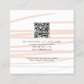 モダン赤面ピンクライン抽象芸術アートQRコード スクエア名刺 (裏面)