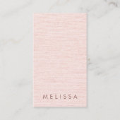 モダン赤面ピンクリネンは縦型ミニマリストに見える 名刺 (正面)
