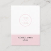 モダン赤面ピンクロゴQRコード名刺 名刺 (正面)