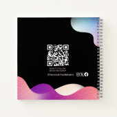 モダン赤面ピンク勾配波 ノートブック (裏面)
