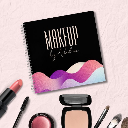 モダン赤面ピンク勾配波 ノートブック