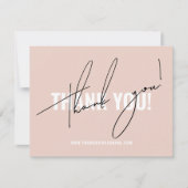 モダン赤面ピンク包装インサート サンキューカード (正面)