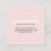 モダン赤面ピンク反復文字模様メイクアップ スクエア名刺 (裏面)