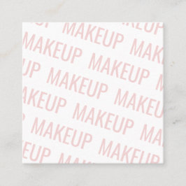 モダン赤面ピンク反復文字模様メイクアップ スクエア名刺