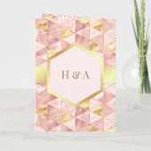 モダン赤面ピンク幾何学六角ムスリム結婚ズ 招待状 (裏面)