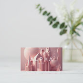 モダン赤面ピンク建築デザイン 名刺 (スタンド正面)