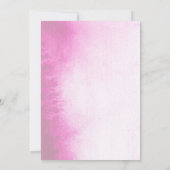 *~*モダン赤面ピンク抽象芸術ウォーター結婚カラー 招待状 (裏面)