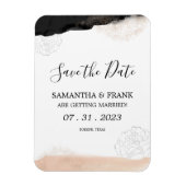 モダン赤面ピンク日付の保存 マグネット (縦)