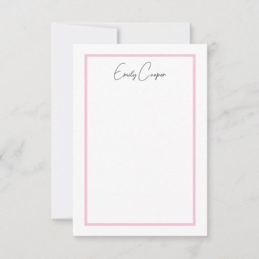 モダン赤面ピンク水玉模様フラットサンキューカード サンキューカード (正面)