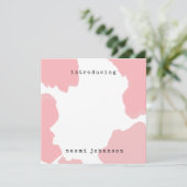 モダン赤面ピンク水色ベビー発表 招待状 (スタンド正面)