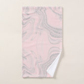モダン赤面ピンク灰色抽象芸術大理石パターン バスタオルセット (ハンドタオル)