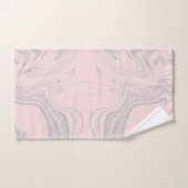 モダン赤面ピンク灰色抽象芸術大理石パターン バスタオルセット (ハンドタオル)