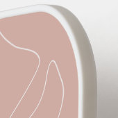 モダン赤面ピンク熱帯葉線スケッチ名 ピックルボールラケット (左詳細)