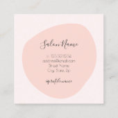 モダン赤面ピンク爪、 ネイル スクエア名刺 (裏面)