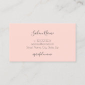モダン赤面ピンク爪、 ネイル 名刺 (裏面)