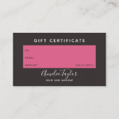 モダン赤面ピンク牡丹ギフト名刺 名刺 (裏面)