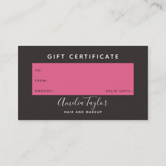 モダン赤面ピンク牡丹ギフト名刺 名刺 (裏面)