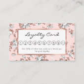 モダン赤面ピンク白バラ金ゴールドグリッターフローラ ロイヤリティカード (正面)