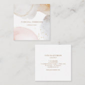 モダン赤面ピンク白色抽象芸術水色 スクエア名刺 (正面/裏面)