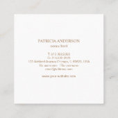 モダン赤面ピンク白色抽象芸術水色 スクエア名刺 (裏面)