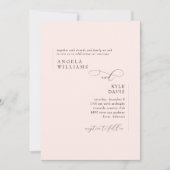 モダン赤面ピンク結婚式招待状 招待状 (正面)