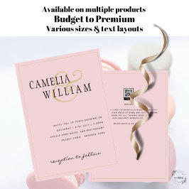 モダン赤面ピンク結婚式招待状 招待状