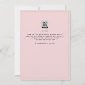 モダン赤面ピンク結婚式招待状 招待状 (裏面)