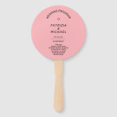 モダン赤面ピンク結婚式 プログラム ハンドファン