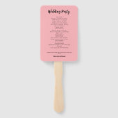 モダン赤面ピンク結婚式 プログラム ハンドファン (裏面)