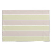 モダン赤面ピンク緑のストライプパターン 枕カバー (正面右)