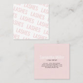 モダン赤面ピンク繰返し文字模様まばたき スクエア名刺 (正面/裏面)