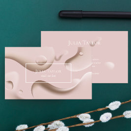 モダン赤面ピンク美しいサロンネイルアーティスト 名刺