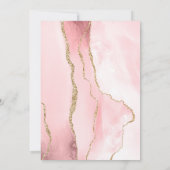 モダン赤面ピンク金ゴールドアゲート結婚式招待状 招待状 (裏面)