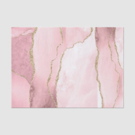 モダン赤面ピンク金ゴールドグリッターマーブルアゲテゲード 薄葉紙