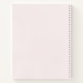 モダン赤面ピンク金ゴールドスクリプトモノグラム ノートブック (裏面)