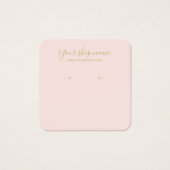 モダン赤面ピンク金ゴールドスタッドイヤリング表示正方形 (正面)