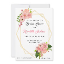 モダン赤面ピンク金ゴールドブライダルシャワー