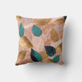 モダン赤面ピンク金ゴールドボホ葉コレクション クッション (裏面)