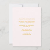 モダン赤面ピンク&イエローフォトブライダルシャワーInv 招待状 (裏面)