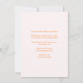 モダン赤面ピンク&オ鮮やかレンジブライダルシャワーI 招待状 (裏面)