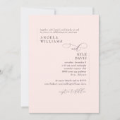 モダン赤面ピンクNo Parents結婚式招待状 招待状 (正面)