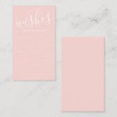 モダン赤面ピ結婚ンクのアドバイスとウィッシュ アドバイスカード (正面/裏面)