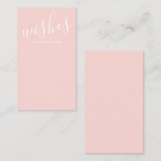 モダン赤面ピ結婚ンクのアドバイスとウィッシュ アドバイスカード (正面/裏面)