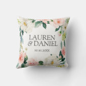 モダン赤面ピ結婚ンクのパーソナライズされた形見 クッション (裏面)