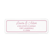 モダン赤面ピ結婚ンク差出人住所ラベル ラベル (正面)