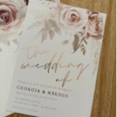 モダン赤面フローラバラ金ゴールド結婚の概要 箔招待状