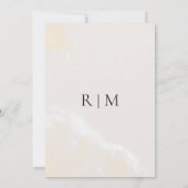 モダン赤面フローラ水伝統的結婚色 招待状 (裏面)