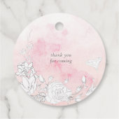 モダン赤面フローラ洗礼メッセージカード フェイバータグ (裏面)