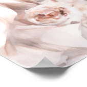 モダン赤面フローラ結婚ズガウンブライダルシャワー ポスター (角)