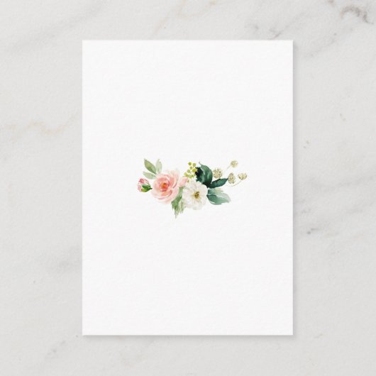 モダン赤面フローラ結婚文字詳細 エンクロージャーカード (裏面)